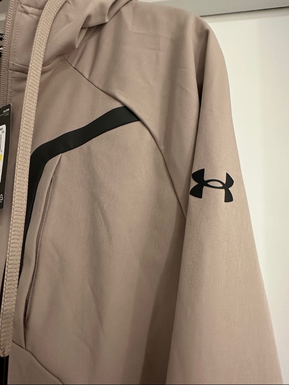 Under Armour Men's Hooded Softshell Jacket - Taupe with Black Accents - Picture 5 of 10
